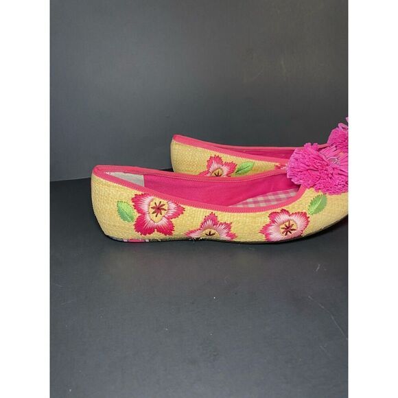 Sperry Top Sider Marin Raffia Flat Floral Pom Women  Sz 7 - Picture 4 of 10